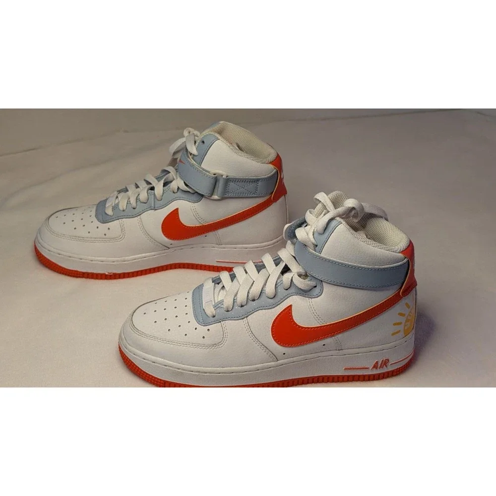 Nike AF-1 High (GS) 'Be Kind' Youth Sz 6.5 Hi-Top Sneakers Wht/Org #DC2198-100